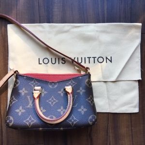 Louis Vuitton Nano Pallas with Red Accents